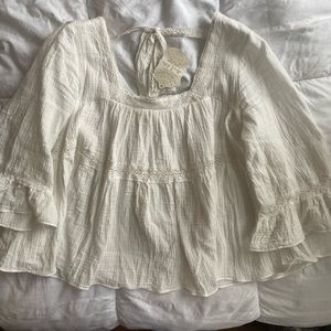 Altar’d State Ivory 3/4 Sleeve Top M